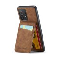 For Samsung Galaxy A52 4G / 5G Fierre Shann Crazy Horse Card Holder Back Cover PU Phone Case(Brown)