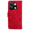For Infinix Smart 7 HD Tiger Embossing Pattern Flip Leather Phone Case(Red)