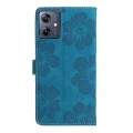 For Motorola Moto G14 4G Flower Embossing Pattern Leather Phone Case(Blue)