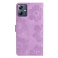 For Motorola Moto G54 5G Flower Embossing Pattern Leather Phone Case(Purple)
