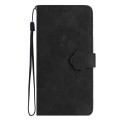 For Motorola Moto G84 5G Flower Embossing Pattern Leather Phone Case(Black)