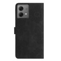 For Motorola Moto G84 5G Flower Embossing Pattern Leather Phone Case(Black)
