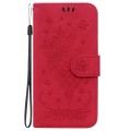 For Infinix Hot 40 / 40 Pro Butterfly Rose Embossed Leather Phone Case(Red)