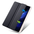 For Xiaomi Pad 6S Pro 3-fold Clear TPU Smart Leather Tablet Case with Pen Slot(Black)