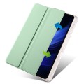 For Xiaomi Pad 6S Pro 3-fold Clear TPU Smart Leather Tablet Case with Pen Slot(Green)