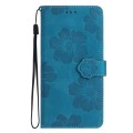 For Honor 70 Flower Embossing Pattern Leather Phone Case(Blue)