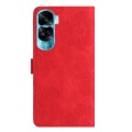 For Honor 90 Lite Flower Embossing Pattern Leather Phone Case(Red)