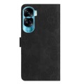 For Honor 90 Lite Flower Embossing Pattern Leather Phone Case(Black)