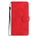 For Honor 90 Flower Embossing Pattern Leather Phone Case(Red)