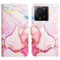 For Xiaomi 13T PT003 Marble Pattern Flip Leather Phone Case(Rose Gold LS005)