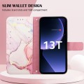 For Xiaomi 13T PT003 Marble Pattern Flip Leather Phone Case(Rose Gold LS005)