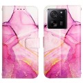 For Xiaomi 13T PT003 Marble Pattern Flip Leather Phone Case(Pink Purple Gold LS001)