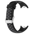 For Xiaomi Mi Band 8 Two-color Steel Plug Silicone Watch Band(Black Grey)