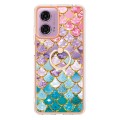For Motorola Moto G04 4G / G24 4G Electroplating IMD TPU Phone Case with Ring(Colorful Scales)
