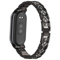 For Xiaomi Mi Band 8 Three-beads Full Diamond Metal Watch Band(Black)