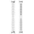 For Xiaomi Mi Band 8 Three-beads Full Diamond Metal Watch Band(Silver)