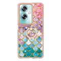 For OPPO A79 5G Global Electroplating IMD TPU Phone Case with Ring(Colorful Scales)