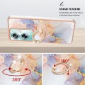 For OPPO A79 5G Global Electroplating IMD TPU Phone Case with Ring(White Marble)