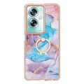 For OPPO A79 5G Global Electroplating IMD TPU Phone Case with Ring(Blue Marble)