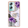 For OPPO A79 5G Global Electroplating IMD TPU Phone Case with Ring(Purple Flower)
