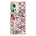 For OPPO Reno11 5G Global Electroplating IMD TPU Phone Case with Ring(Pink Scales)