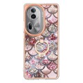 For OPPO Reno11 Pro 5G Global Electroplating IMD TPU Phone Case with Ring(Pink Scales)
