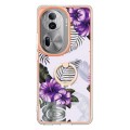 For OPPO Reno11 Pro 5G Global Electroplating IMD TPU Phone Case with Ring(Purple Flower)