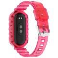 For Xiaomi Mi Band 8 Integrated Transparent Silicone Watch Band(Rose Red)