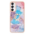 For Samsung Galaxy A05s Electroplating IMD TPU Phone Case with Ring(Blue Marble)