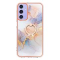 For Samsung Galaxy A15 5G Electroplating IMD TPU Phone Case with Ring(White Marble)