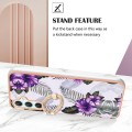 For Samsung Galaxy A25 5G Electroplating IMD TPU Phone Case with Ring(Purple Flower)