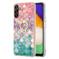 For Samsung Galaxy A35 5G Electroplating IMD TPU Phone Case with Ring(Colorful Scales)