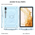 For Samsung Galaxy Tab S8+ / S7+ Butterfly Kickstand Heavy Duty Hard Rugged Tablet Case(Ice Blue)