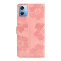 For Xiaomi Redmi Note 12 5G Flower Embossing Pattern Leather Phone Case(Pink)