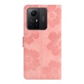 For Xiaomi Redmi Note 12S Flower Embossing Pattern Leather Phone Case(Pink)