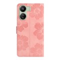 For Xiaomi Redmi 13C 4G Flower Embossing Pattern Leather Phone Case(Pink)