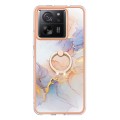 For Xiaomi 13T / 13T Pro Electroplating IMD TPU Phone Case with Ring(White Marble)