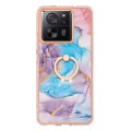 For Xiaomi 13T / 13T Pro Electroplating IMD TPU Phone Case with Ring(Blue Marble)