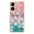 For Xiaomi Redmi 13C 4G Electroplating IMD TPU Phone Case with Ring(Colorful Scales)