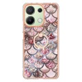 For Xiaomi Redmi Note 13 4G Electroplating IMD TPU Phone Case with Ring(Pink Scales)