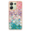 For Xiaomi Redmi Note 13 4G Electroplating IMD TPU Phone Case with Ring(Colorful Scales)