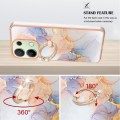 For Xiaomi Redmi Note 13 4G Electroplating IMD TPU Phone Case with Ring(White Marble)