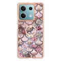 For Xiaomi Redmi Note 13 5G Global Electroplating IMD TPU Phone Case with Ring(Pink Scales)