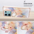 For Xiaomi Redmi Note 13 5G Global Electroplating IMD TPU Phone Case with Ring(White Marble)