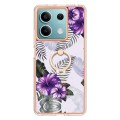 For Xiaomi Redmi Note 13 5G Global Electroplating IMD TPU Phone Case with Ring(Purple Flower)
