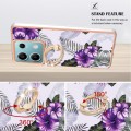 For Xiaomi Redmi Note 13 5G Global Electroplating IMD TPU Phone Case with Ring(Purple Flower)