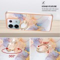 For Xiaomi Redmi Note 13 Pro 5G Global Electroplating IMD TPU Phone Case with Ring(White Marble)