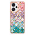 For Xiaomi Redmi Note 13 Pro+ 5G Electroplating IMD TPU Phone Case with Ring(Colorful Scales)