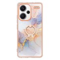 For Xiaomi Redmi Note 13 Pro+ 5G Electroplating IMD TPU Phone Case with Ring(White Marble)