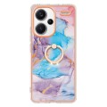 For Xiaomi Redmi Note 13 Pro+ 5G Electroplating IMD TPU Phone Case with Ring(Blue Marble)